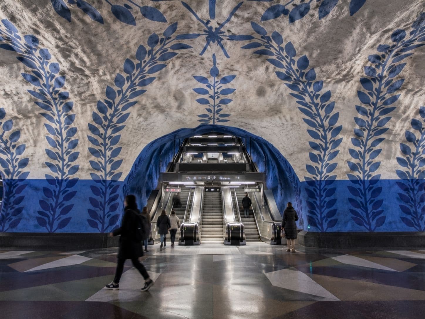 One of Stockholm's distinctive art-filled metro stations